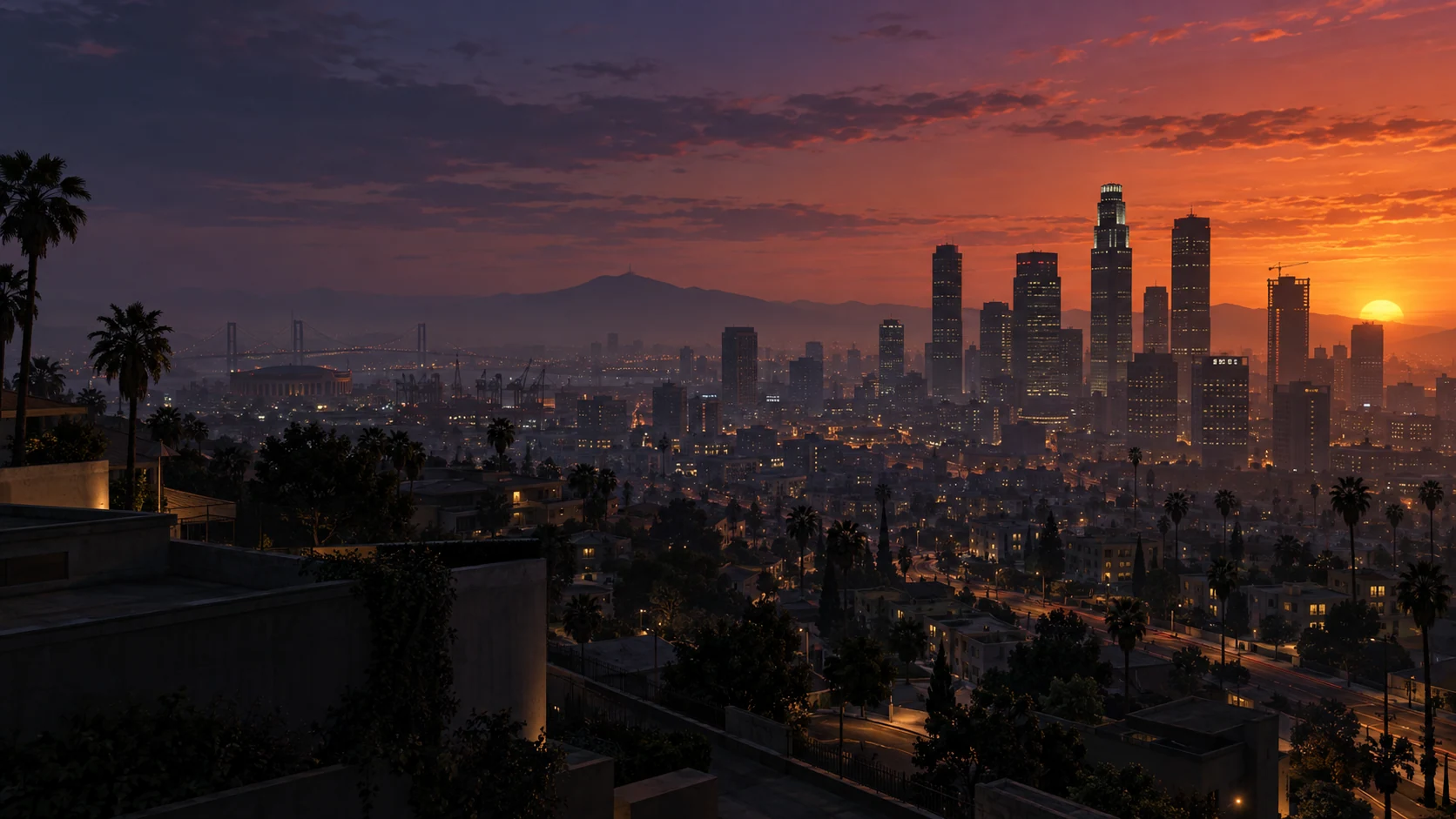 Los Santos на закате